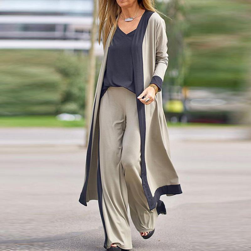 Women' Two Piece Pants Casual Women Long Cardigan & Sling Tops Loose Sets Elegant Patchwork Lady Outfits Suits Fashion Femme 3Pc Steetwear, 01 khaki
Women' Two Piece Pants Casual Women Long Cardigan & Sling Tops Loose Sets Elegant Patchwork Lady Outfits Suits Fashion Femme 3Pc Steetwear, 01 khaki