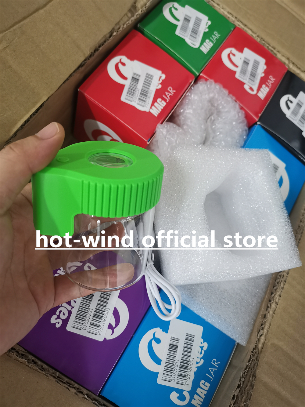 new led magnifying stash jar cookies mag magnify viewing container glass storage box usb rechargeable light smell proof stock