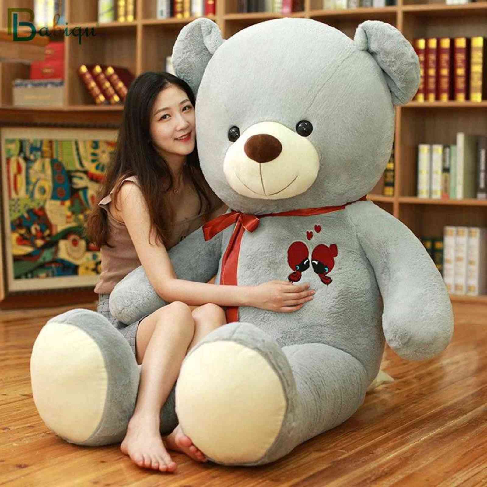 

60-100CM Large Teddy Bear Plush Toy Lovely Giant Bear Huge Stuffed Soft Animal Dolls Kids Birthday Gift For Girlfriend Lover, Dark brown