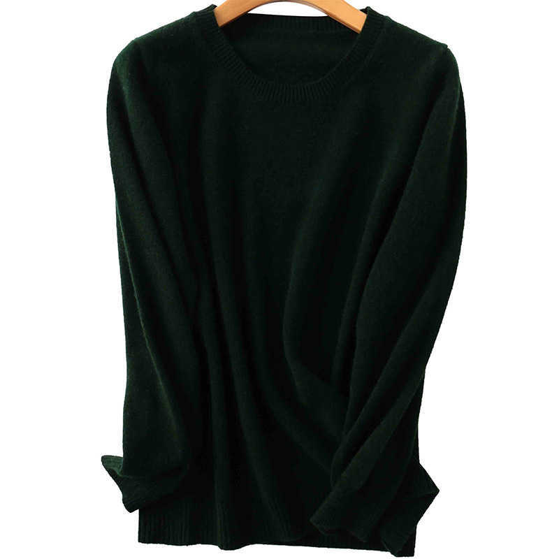 100% Merino Wool Cashmere Sweater Women Autumn Winter Warm Soft O-Neck Long Sleeve Knitted Pullover Jumper Femme Sweater 210918