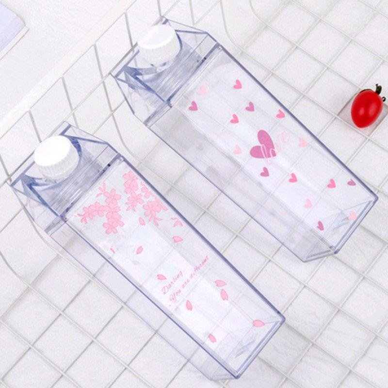 Water Bottles 2021 Portable Milk Box Strawberry Cherry Safety And Non-toxic Drinking Bottle Outdoor Camping Sports