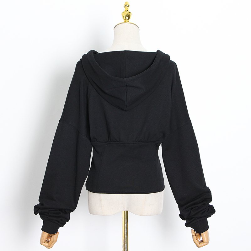 Tunic Black Sweatshirt For Women V Neck Long Sleeve Hooded Casual Solid Sweatshirts Female 2021 Fall Fashion New
Tunic Black Sweatshirt For Women V Neck Long Sleeve Hooded Casual Solid Sweatshirts Female 2021 Fall Fashion New