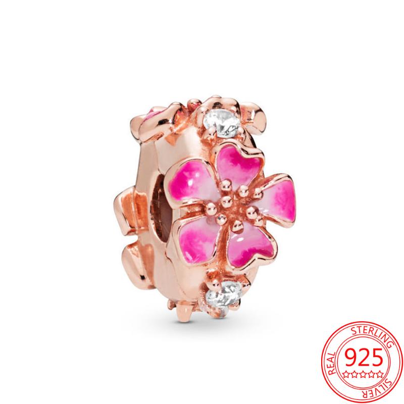 Charms Authentic 925 Sterling Silver Pink Peach Blossom Rose Gold Flower Clip Charm Fit Moment Bracelets And Necklaces, Bronze;silver
Charms Authentic 925 Sterling Silver Pink Peach Blossom Rose Gold Flower Clip Charm Fit Moment Bracelets And Necklaces, Bronze;silver