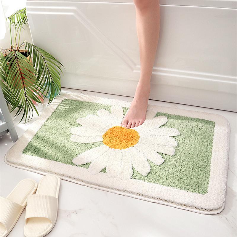 Bath Mats Daisy Floral Anti Slip Mat Flocking Bathroom Carpet Super Absorbent Floor Area Rugs For Shower Room Home Decor Doormat
Bath Mats Daisy Floral Anti Slip Mat Flocking Bathroom Carpet Super Absorbent Floor Area Rugs For Shower Room Home Decor Doormat