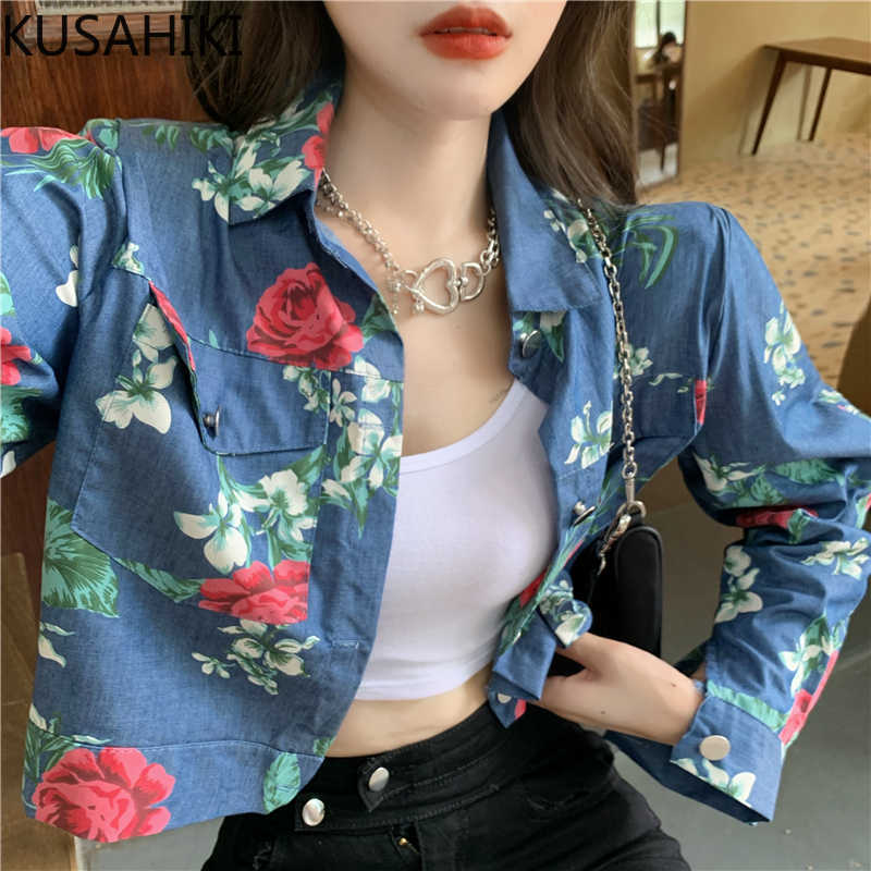 Causal Short Women Jean Coat Korean Rose Printed Cowboy Spring Long Sleeve Turn-down Collar Demin Jacket 6E753 210603, Blue
Causal Short Women Jean Coat Korean Rose Printed Cowboy Spring Long Sleeve Turn-down Collar Demin Jacket 6E753 210603, Blue
