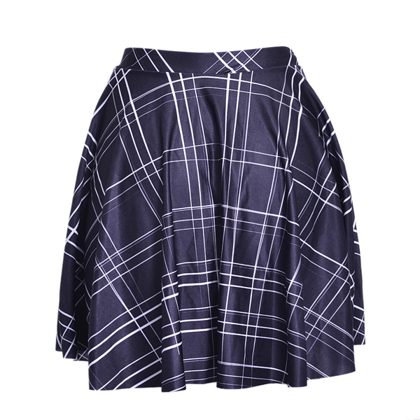 England Style Plaid Print Women Pleated Mini Red Yellow Black Colors Plus Size S To 4xL Skater Skirts 210303