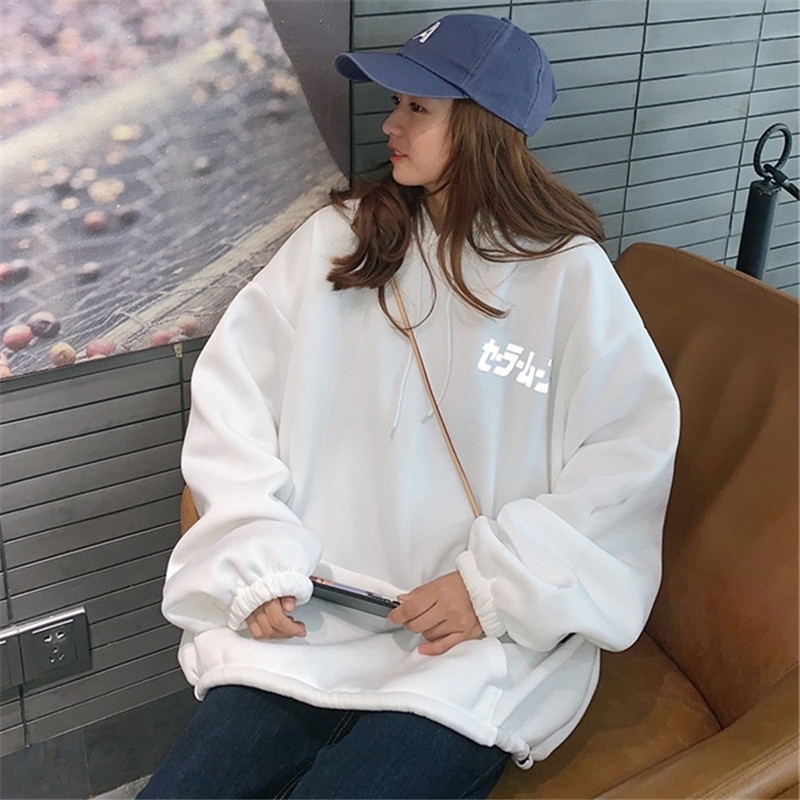 Sailor Moon Reflective oversized women Hoodie clothes tops Cartoon Women Loose harajuku Pullover Tops Streetwear Sweatshirt 201112