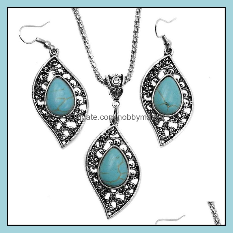 Earrings & Necklace Jewelry Sets Fashion Turquoise Set Antique Sier Leaves Pendant Necklaces+Earring 2Pcs For Women Drop Delivery 2021 U1Bpe, Green
Earrings & Necklace Jewelry Sets Fashion Turquoise Set Antique Sier Leaves Pendant Necklaces+Earring 2Pcs For Women Drop Delivery 2021 U1Bpe, Green