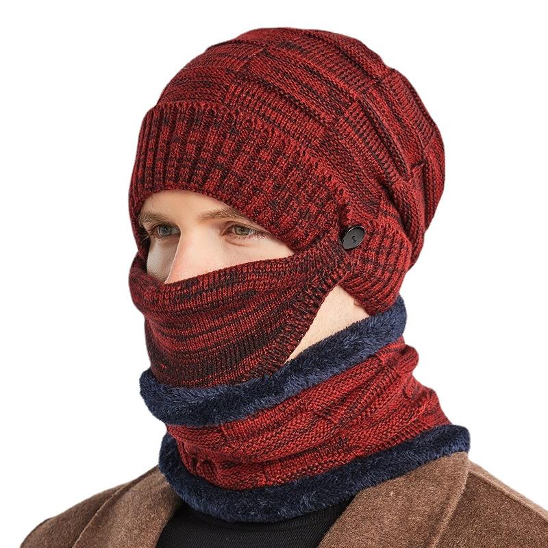 Berets Men's Hat Scarf Face Mask Three-piece Set Fleece Lining Warm Windproof Neck Protection Riding Skiing Cold Winter Suit, Black
Berets Men's Hat Scarf Face Mask Three-piece Set Fleece Lining Warm Windproof Neck Protection Riding Skiing Cold Winter Suit, Black