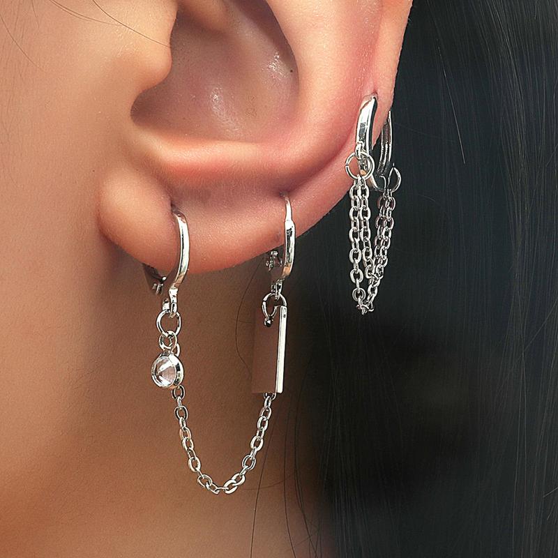 Dangle & Chandelier Fashion Tassel Ear Clip Earrings Hook HipHop Clips Double Pierced Earring Women Jewelry 2 Pcs, Silver
Dangle & Chandelier Fashion Tassel Ear Clip Earrings Hook HipHop Clips Double Pierced Earring Women Jewelry 2 Pcs, Silver