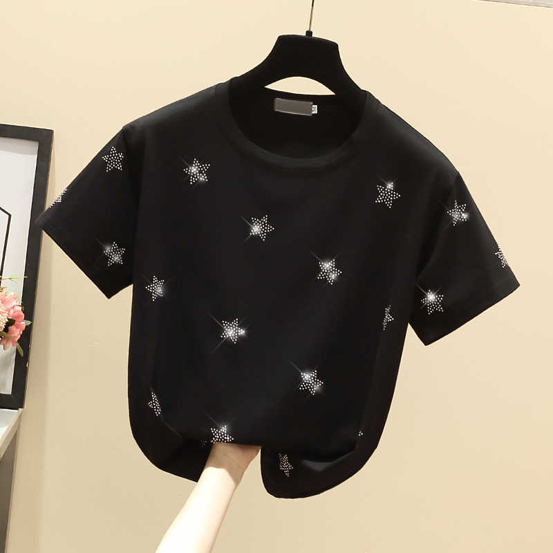 Scene shooting drills very short sleeve T-shirt in female stars han edition design feeling loose black top ins the 210604
Scene shooting drills very short sleeve T-shirt in female stars han edition design feeling loose black top ins the 210604