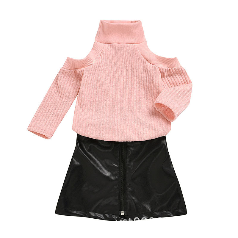 2021 New Fashion Pink Clothing Set Spring Autumn Kids Girls Outfits Long Sleeve Top+black Leather Skirt Children Clothes 9up6
2021 New Fashion Pink Clothing Set Spring Autumn Kids Girls Outfits Long Sleeve Top+black Leather Skirt Children Clothes 9up6
