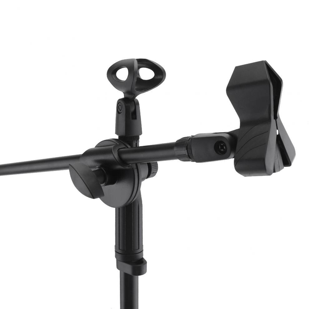 Black Swing Boom Floor Metal Microphone stand Ajustable Stage Microphone Holder Tripod for Performance Live