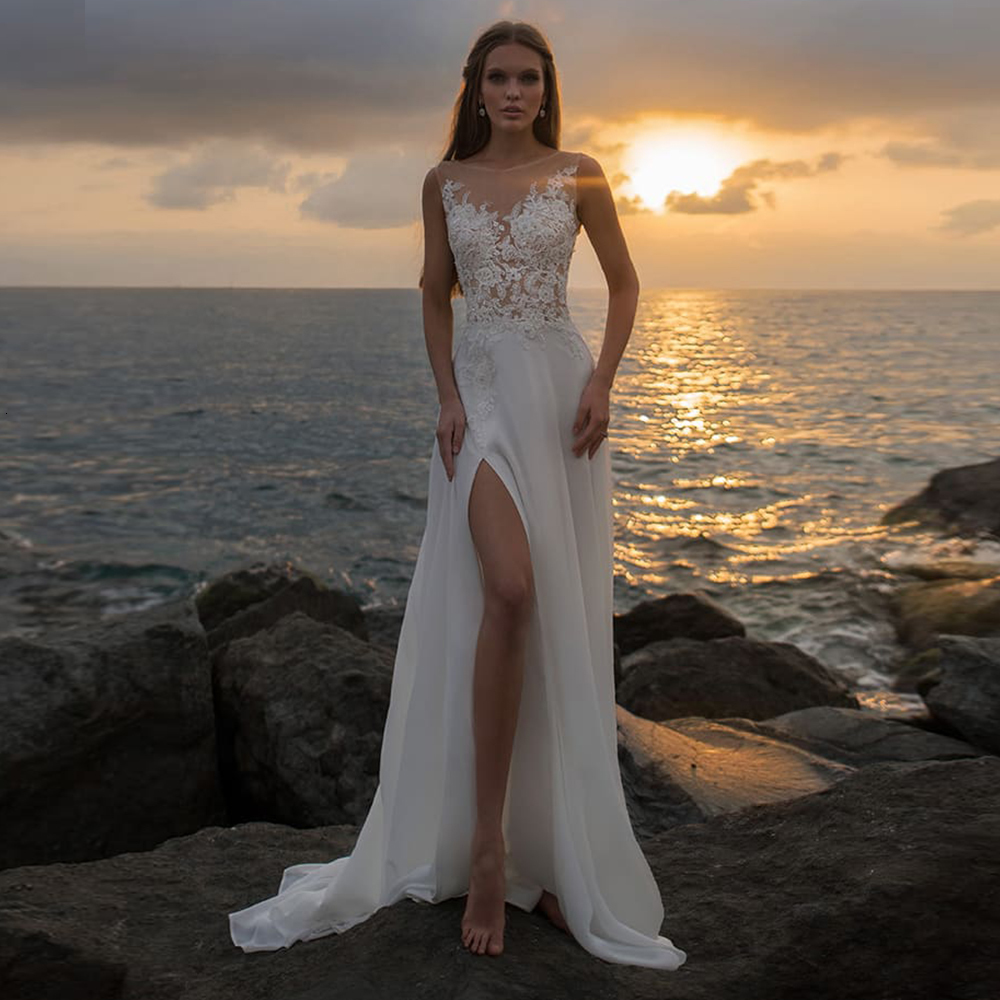 New Charming Wedding Es 2021 Boho Slit Bridal Gown O-neck Sleeveless Applique Lace Robe De Mariage Jcuk, Ivory
New Charming Wedding Es 2021 Boho Slit Bridal Gown O-neck Sleeveless Applique Lace Robe De Mariage Jcuk, Ivory