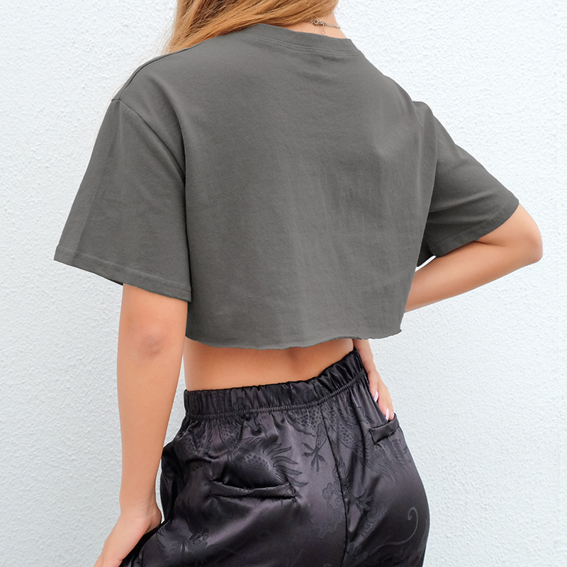 Waatfaat Summer Embroidery Letter Basic Crop T Shirt Loose Casual Harajuku Tshirt Women Kawaii Tee Korean Cute T-shirt Clothing T200614