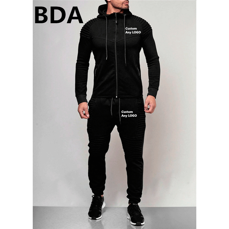 BDA Man Custom Any Sweatshrts Men's Sport Hoodies Sets Unisex Spring Suits Outerwear Zipper Fleece Male Coats Tracksuits 201210