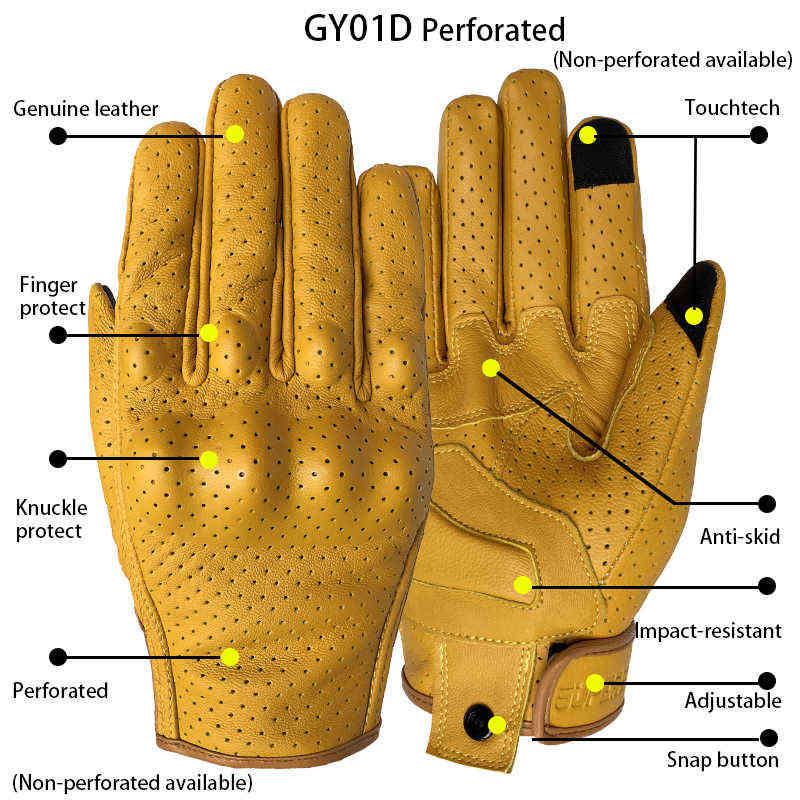 Motorcycle Gloves Touch Screen Leather Yellow Tactics Glove Men Bike Cycling Full Finger Motorbike Motor Motocross Luvas 211124