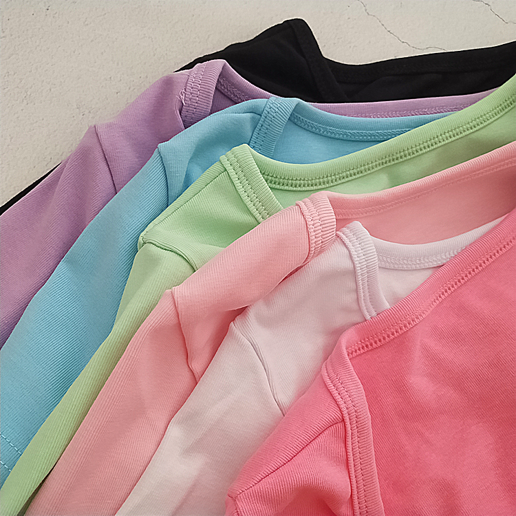 Women Scoop Neck Button Down Candy-colored Crop Tee 210306