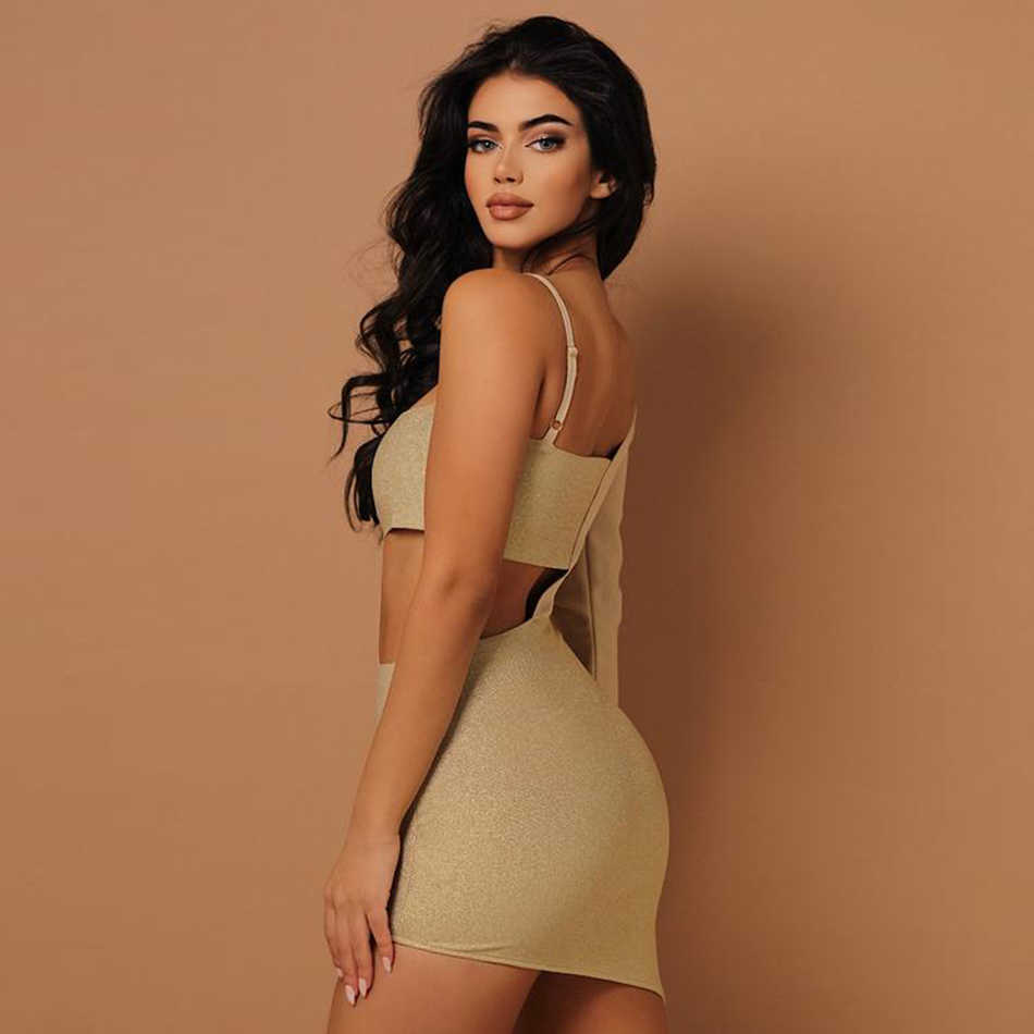Summer Nude Bodycon Club Bandage Dress Feminine Hollow Mini Long Sleeve One Shoulder Celebrity Party 210527