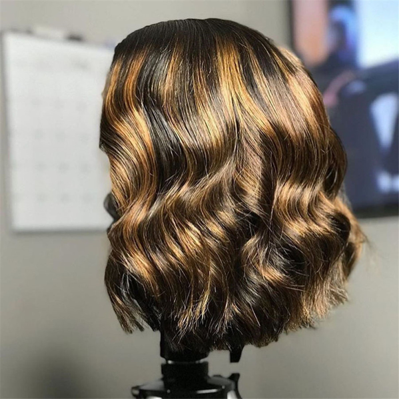 Highlights Colored Human Hair Wig with Baby Hair Natural Wave Lace Front Wigs Pre Plucked Glueless Short Bob 13x6 Lace Wig, #highlight color
Highlights Colored Human Hair Wig with Baby Hair Natural Wave Lace Front Wigs Pre Plucked Glueless Short Bob 13x6 Lace Wig, #highlight color