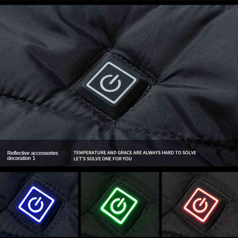 Men Vest Cotton In Autumn and Winter Graphene Electric Heating Waistcoat USB Safety Intelligent Constant Temperature Clothing 211111