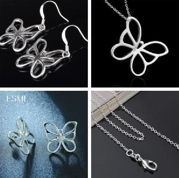 high quality plating 925 sterling Silver woman Butterfly Necklace Earrings Butterfly jewellery set
high quality plating 925 sterling Silver woman Butterfly Necklace Earrings Butterfly jewellery set