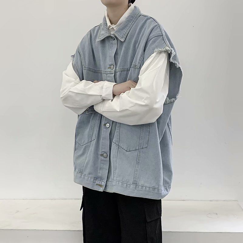 2021 New Korean Style Men's Fashion Casual Retro Blue Denim Jacket Men Streetwear Loose Autumn Vest Coat Mens M-2xl Sfr9
2021 New Korean Style Men's Fashion Casual Retro Blue Denim Jacket Men Streetwear Loose Autumn Vest Coat Mens M-2xl Sfr9