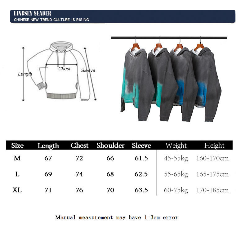 Mens Tie-dye Print Hip Hop Hoodie Sweatshirt Color Blocks Hoodie Streetwear Autumn Washed Hooded Pullover Cotton Outwear 201020
