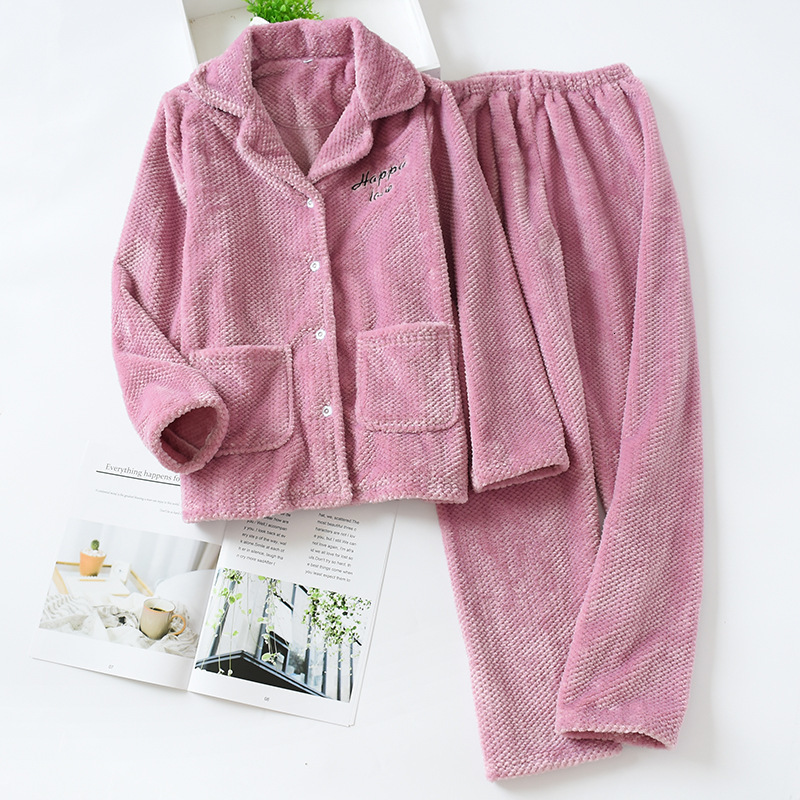 2021 Nouvelle automne et couples épais flanelle chaud pyjama costume corail polaire hommes hiver dames massif couleur plus taille service home se