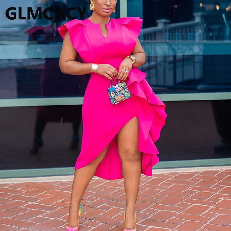 Formal Elegant Evening Party Ruffles Dress 210702