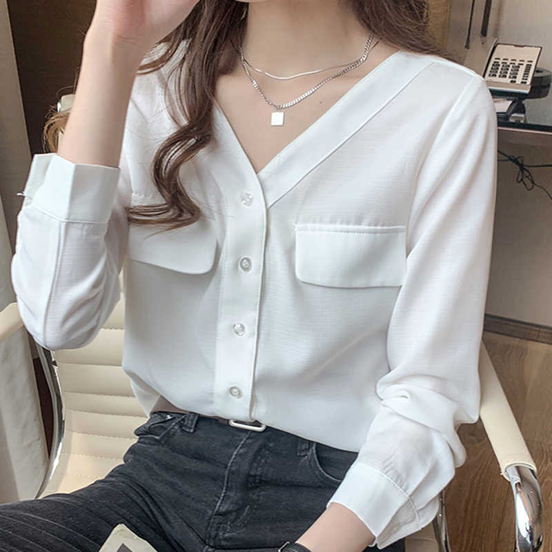 Long Sleeve White Blouse Women Shirts Blouse Women V-neck Chiffon Blouse Shirt Women Blouses Tops Blusas Camisas Mujer D394 210602
Long Sleeve White Blouse Women Shirts Blouse Women V-neck Chiffon Blouse Shirt Women Blouses Tops Blusas Camisas Mujer D394 210602