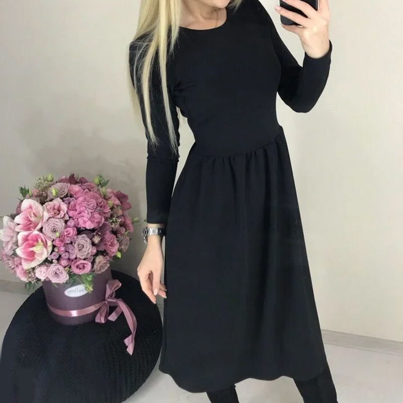 2021 New Fashion Mid for Women Casual Solid O-neck Long Sleeve Elestic Waist A-line Party Elegant Soft Simple Streetwear Ctek, Red
2021 New Fashion Mid for Women Casual Solid O-neck Long Sleeve Elestic Waist A-line Party Elegant Soft Simple Streetwear Ctek, Red