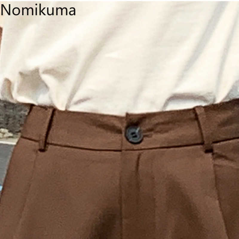 Nomikuma High Waist Shorts Women Solid Color Suit Short Pants Female Korean BF Style Streetwear Leisure Daily 3a764 210611