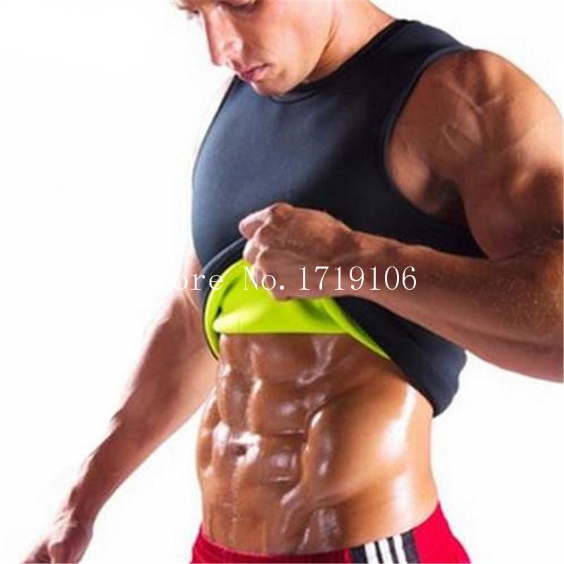 Men's Body Shapers Shapewear For Men Sauna Sweating T-shirt Vest Neoprene Shaper Abdomen Fat Burn Belly Control Slimming Leotard Shirt Corse