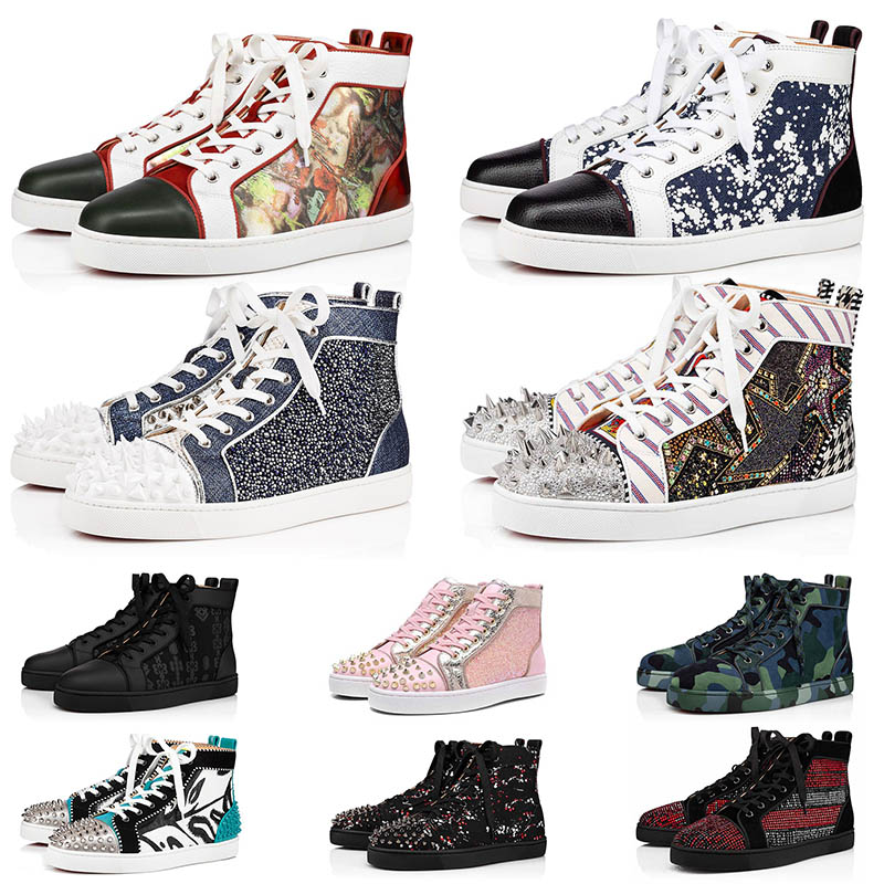 New Designer Christians Casual Shoes Red Bottom Luxurys Sneakers High Top Black White Blue Glitter Grey Pink Green Suede Mens Fashion Trainers, 33
New Designer Christians Casual Shoes Red Bottom Luxurys Sneakers High Top Black White Blue Glitter Grey Pink Green Suede Mens Fashion Trainers, 33