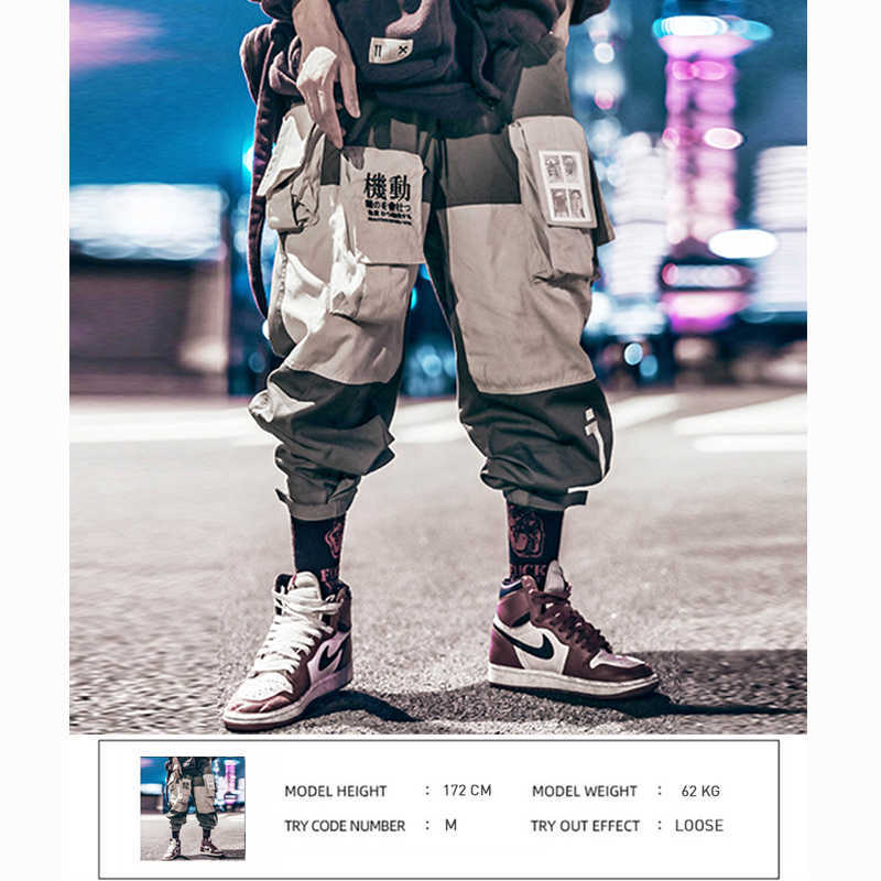 11 BYBB'S DARK Patchwork Pockets Cargo Pants Men Harajuku Hip Hop Sweatpant Male Joggers Track Trousers Streetwear Techwear 210930