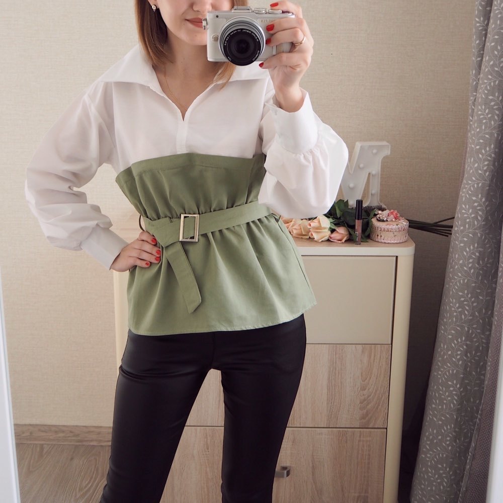 2021 New POLO collar waist slimming ruffled fake two-piece versatile shirt BWBH, Black
2021 New POLO collar waist slimming ruffled fake two-piece versatile shirt BWBH, Black