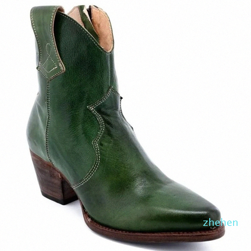 designer Brown Green Cowboy Boots Women Ankle Pointed Toe Western Leather Boots Female Shoes, Dark brown
designer Brown Green Cowboy Boots Women Ankle Pointed Toe Western Leather Boots Female Shoes, Dark brown