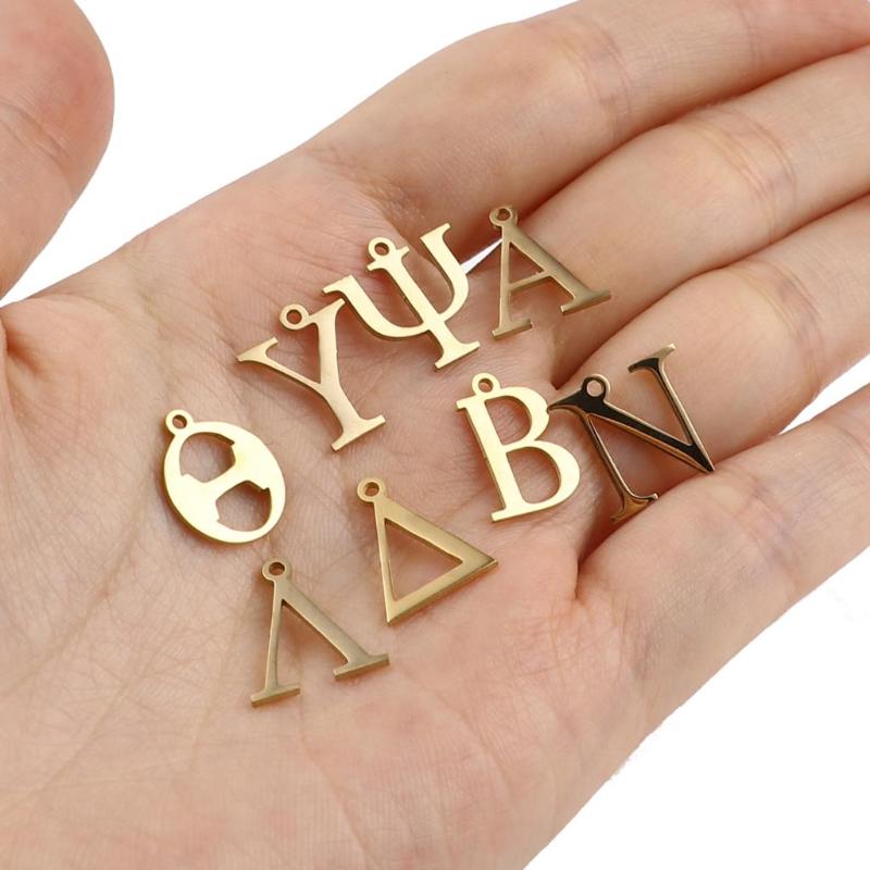 Charms 1 Piece Stainless Steel Gold Plated Greek Alphabet Creative Jewelry Findings Charm Pendnats For Necklace Handmade DIY, Bronze;silver
Charms 1 Piece Stainless Steel Gold Plated Greek Alphabet Creative Jewelry Findings Charm Pendnats For Necklace Handmade DIY, Bronze;silver