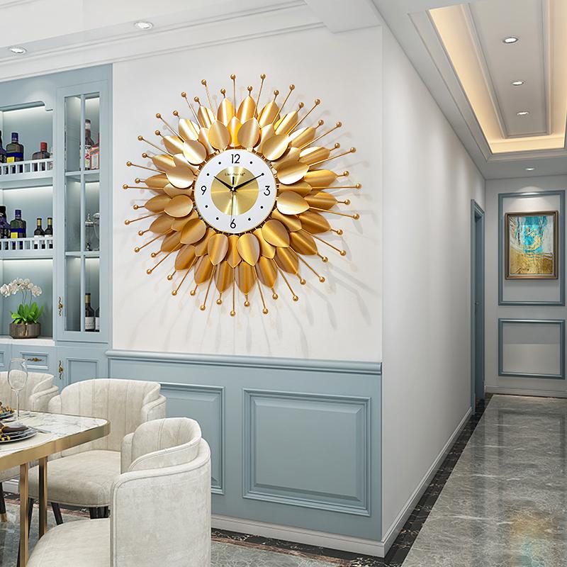 Wall Clocks Nordic Luxury Metal Modern Large Gold Clock 3d Simple Art Watches Horloge Murale Home Decoration FZ295