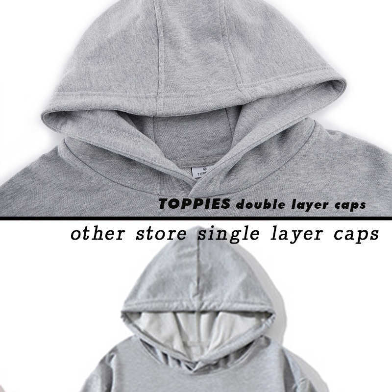 Toppies Woman Hoodies Solid Color Pullovers Female Jumpers White Sweatshirts Oversized Streetwear 210910