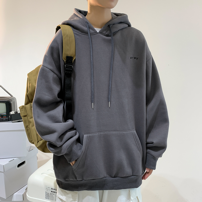Hooded Hoodies Men Casual Loose Oversized Men Hoodie Japanese Korean Streetwear Solid Men's Hoodies 201127