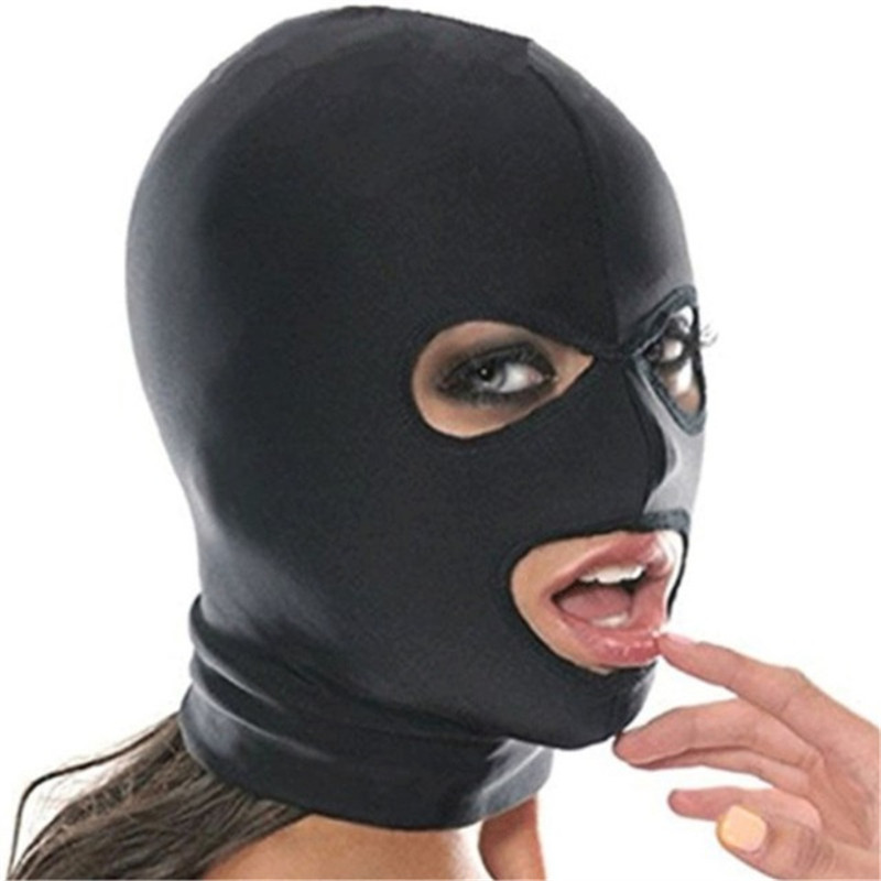 Fetish Mask Hood Sexy Toys Open Mouth Eye Bondage Party Adult Game Bdsm Set