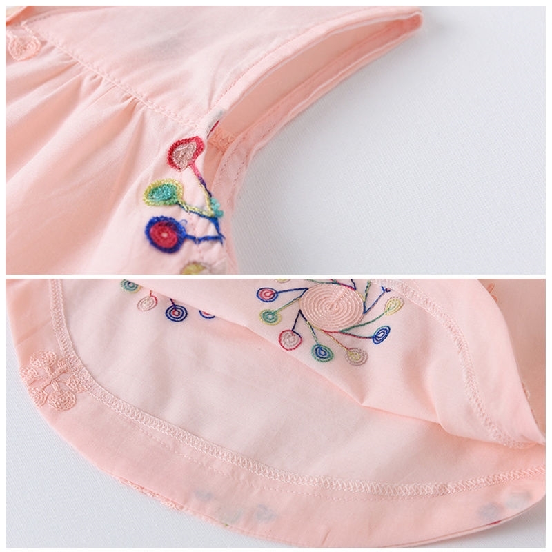 Girls' tops summer baby Korean shirts Children's embroidery sleeveless vest all-match floral P4722 210622