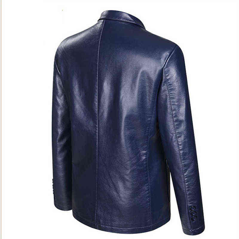 Fashion Leather Jackets Men's Jacket Button Outwear Men's Coats Spring Autumn PU Jacket Coat Plus Size 5XL 6XL 7XL 211111