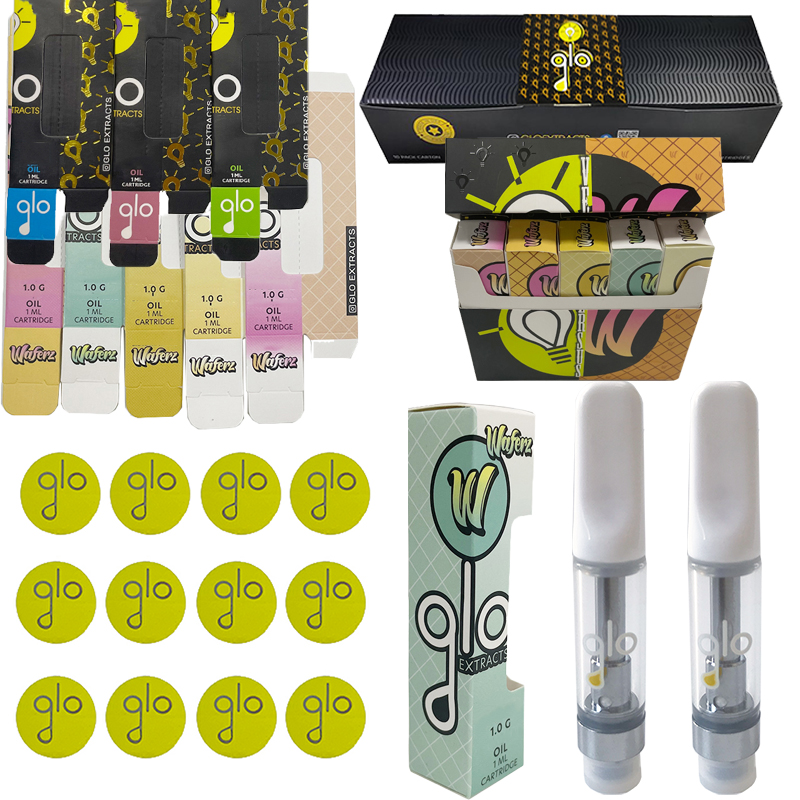 Newest Glo Extracts Vape Cartridges Packaging 0.8ml 1ml Atomizers Ceramic Empty Carts 510 Thick Oil Atomzier Vaporizer 10 colors With QR Code
Newest Glo Extracts Vape Cartridges Packaging 0.8ml 1ml Atomizers Ceramic Empty Carts 510 Thick Oil Atomzier Vaporizer 10 colors With QR Code