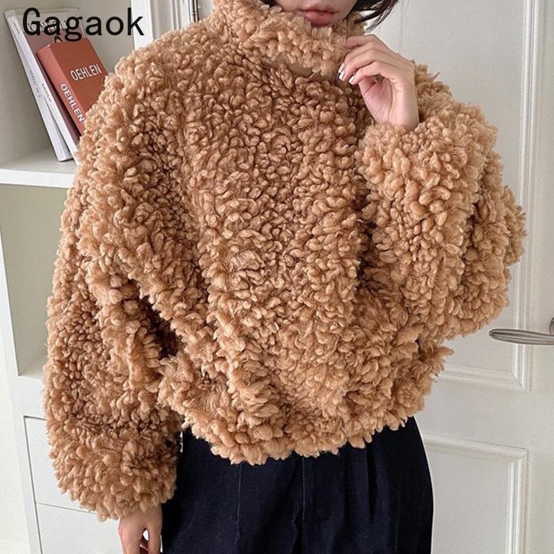 women's jackets gagaok thick jacket women 2021 winter solid vintage zipper lapel full loose korean fashion chic warm coats, Black;brown
women's jackets gagaok thick jacket women 2021 winter solid vintage zipper lapel full loose korean fashion chic warm coats, Black;brown