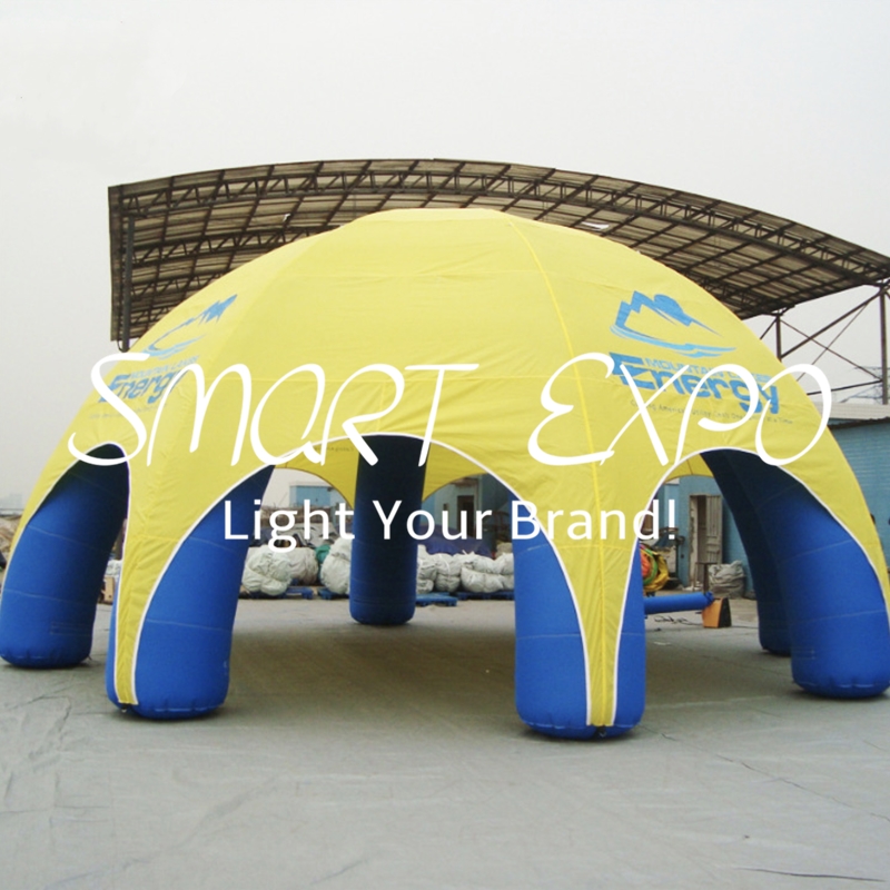 Inflatable Spider Dome Tent Dia5xH4m with Custom Printing and Base Blower
