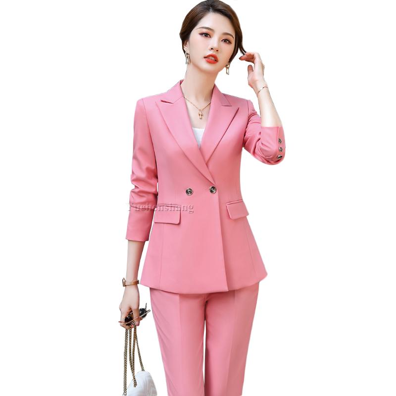 Women' Two Piece Pants High Quality Fashion Single Breasted Ladies Business Pant Suit Pink Yellow Formal 2 Set Blazer Women Jackets And Tro, Black 2 piece set
Women' Two Piece Pants High Quality Fashion Single Breasted Ladies Business Pant Suit Pink Yellow Formal 2 Set Blazer Women Jackets And Tro, Black 2 piece set