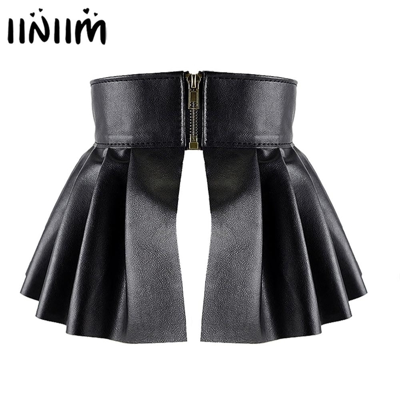 Womens Ladies Sexy Skirts Ladies Faux Leather Pleated Skirts Split Embellished Studded A-Line Mini Skirt for Parties Clubwear 210309